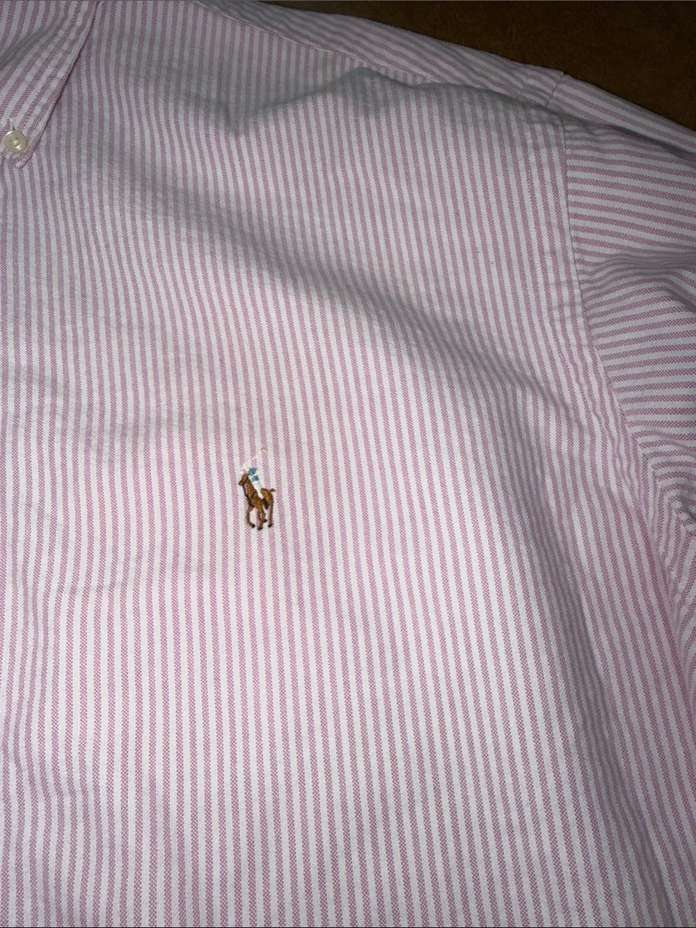 Polo by Ralph Lauren Yarmouth Men’s Light Pink & White Stripe Button-Down Shirt